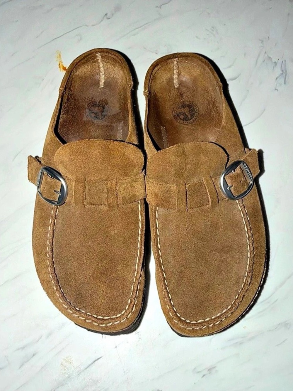 Birkenstock Buckley Suede Clog Clogs Brown EU 38